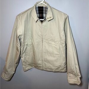 Vintage NWT Pennleigh Scotchgard Wash N' Wear Cotton Reversible Jacket Khaki